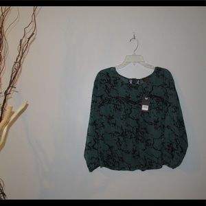 Emerald green patterned shirt